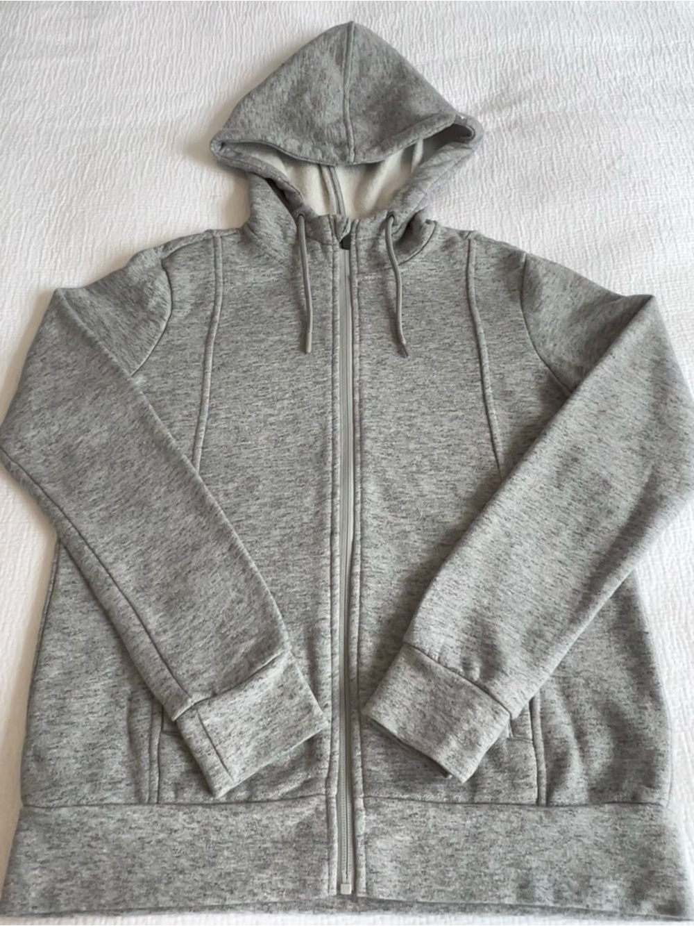 FIGS Heather Grey Essential Hoodie 2.0 XS Fleece Lined Zip Up Jacket